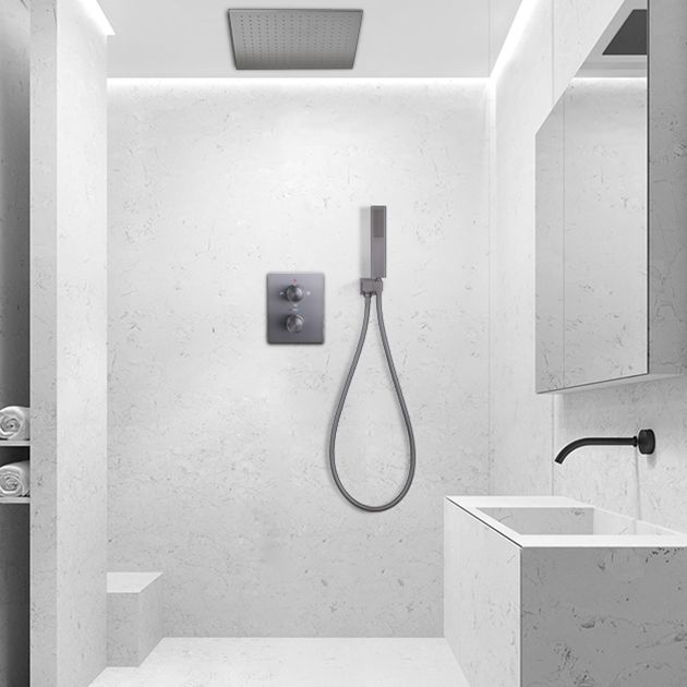 Modern Shower Set Brass Adjustable Shower Head Ceiling Mounted Shower Head Combo Clearhalo 'Bathroom Remodel & Bathroom Fixtures' 'Home Improvement' 'home_improvement' 'home_improvement_shower_faucets' 'Shower Faucets & Systems' 'shower_faucets' 'Showers & Bathtubs Plumbing' 'Showers & Bathtubs' 1200x1200_de5f3a4b-a00a-4ef3-980b-db42be523daf