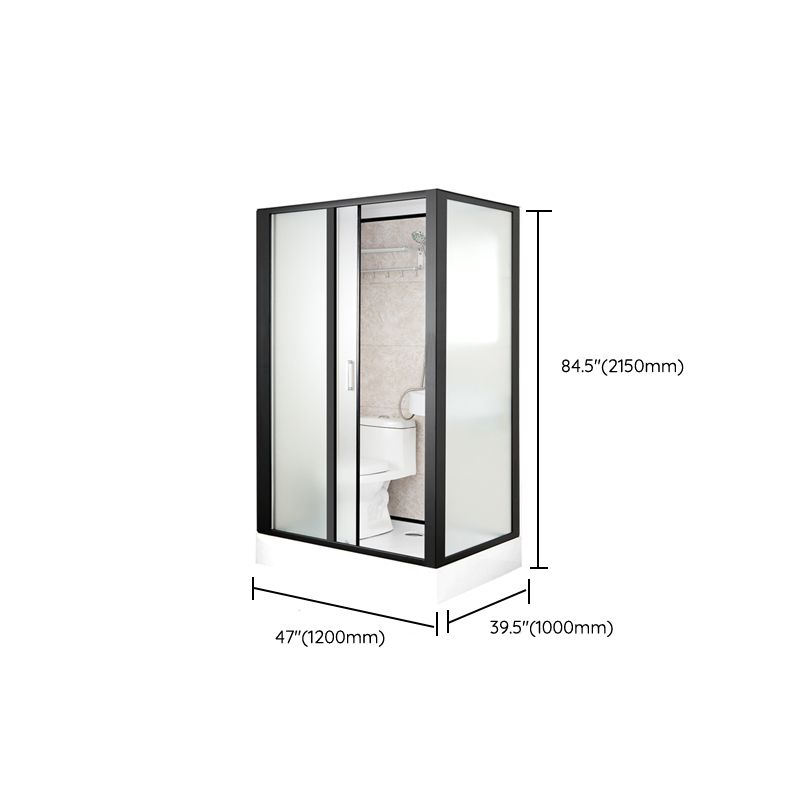 Rectangle Shower Stall Black Sliding Shower Stall with White Base Clearhalo 'Bathroom Remodel & Bathroom Fixtures' 'Home Improvement' 'home_improvement' 'home_improvement_shower_stalls_enclosures' 'Shower Stalls & Enclosures' 'shower_stalls_enclosures' 'Showers & Bathtubs' 1200x1200_de62a0ae-dc29-48c2-acc0-923c1f1f56ee