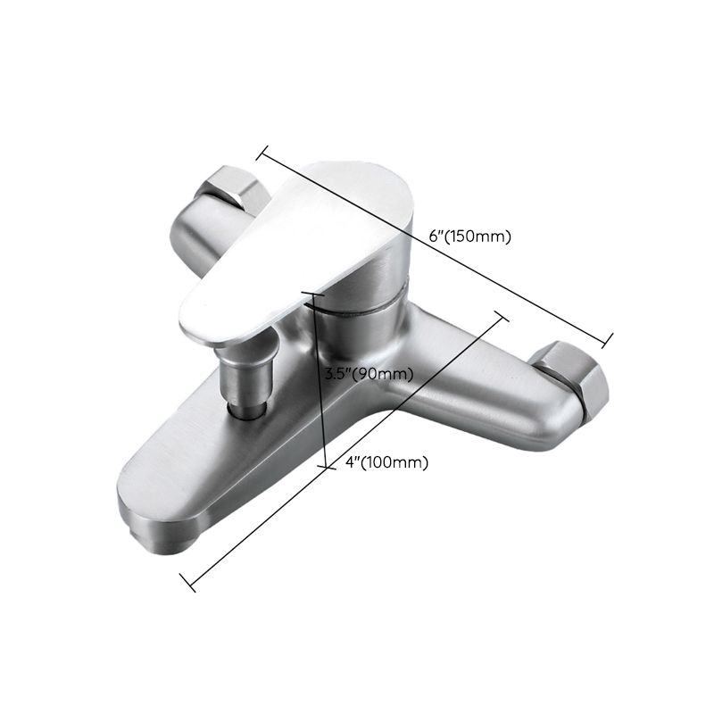 Contemporary Tub Filler Trim 304 Stainless Steel Wall Mount Tub Faucet Clearhalo 'Bathroom Remodel & Bathroom Fixtures' 'Bathtub Faucets' 'bathtub_faucets' 'Home Improvement' 'home_improvement' 'home_improvement_bathtub_faucets' 1200x1200_de6ccdc0-33d1-4816-9a94-3f23e427687b