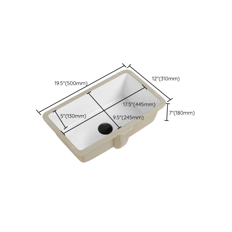 Rectangular Bathroom Sink in White with Overflow Porcelain Undermount Sink Clearhalo 'Bathroom Remodel & Bathroom Fixtures' 'Bathroom Sinks & Faucet Components' 'Bathroom Sinks' 'bathroom_sink' 'Home Improvement' 'home_improvement' 'home_improvement_bathroom_sink' 1200x1200_de71eaa9-8493-458b-87c2-51211f610d66