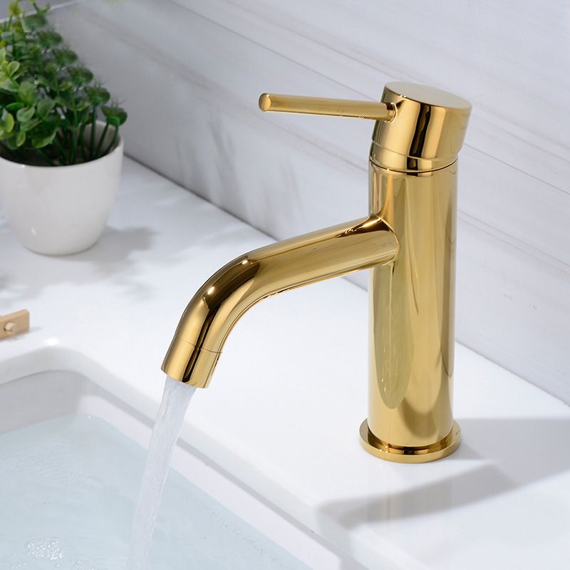 Modern 1-Handle Bathroom Sink Faucet Brushed Gold Vessel Sink Faucet Brass Clearhalo 'Bathroom Remodel & Bathroom Fixtures' 'Bathroom Sink Faucets' 'Bathroom Sinks & Faucet Components' 'bathroom_sink_faucets' 'Home Improvement' 'home_improvement' 'home_improvement_bathroom_sink_faucets' 1200x1200_de74361b-8578-406e-970d-13d5c03fa8d5