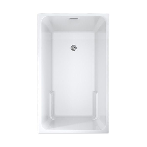 Rectangular Drop-in Acrylic Bathtub White Modern Back to Wall Bathtub Clearhalo 'Bathroom Remodel & Bathroom Fixtures' 'Bathtubs' 'Home Improvement' 'home_improvement' 'home_improvement_bathtubs' 'Showers & Bathtubs' 1200x1200_de756611-0847-48ac-b9aa-15570103202f