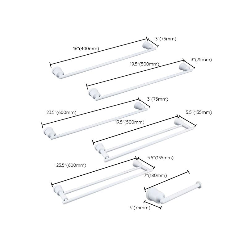 Contemporary White Bathroom Accessory As Individual Or As a Set Clearhalo 'Bathroom Hardware Sets' 'Bathroom Hardware' 'Bathroom Remodel & Bathroom Fixtures' 'bathroom_hardware_sets' 'Home Improvement' 'home_improvement' 'home_improvement_bathroom_hardware_sets' 1200x1200_de7da4ca-4f96-4839-8b2b-9ebe1fbe6509