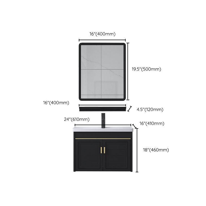 Ceramic Sink Vanity Glam Wall-Mounted Bathroom Vanity for Bathroom Clearhalo 'Bathroom Remodel & Bathroom Fixtures' 'Bathroom Vanities' 'bathroom_vanities' 'Home Improvement' 'home_improvement' 'home_improvement_bathroom_vanities' 1200x1200_de8ac472-d71a-4070-b54b-88716f57af40
