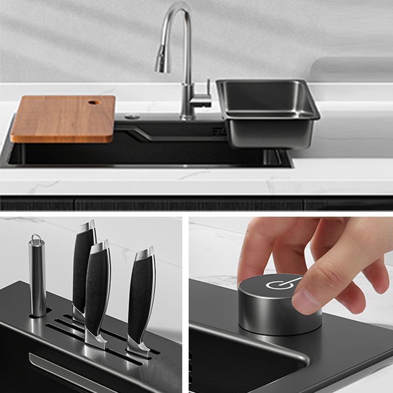 Contemporary Style Kitchen Sink Set Stainless Steel Corrosion Resistant Kitchen Sink Set Clearhalo 'Home Improvement' 'home_improvement' 'home_improvement_kitchen_sinks' 'Kitchen Remodel & Kitchen Fixtures' 'Kitchen Sinks & Faucet Components' 'Kitchen Sinks' 'kitchen_sinks' 1200x1200_de8c7828-b7a2-4d34-ace9-f3eefdd8d58e