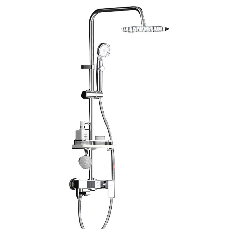 Wall Mounted Shower System Handle Lever Spot Resist Copper Shower System Clearhalo 'Bathroom Remodel & Bathroom Fixtures' 'Home Improvement' 'home_improvement' 'home_improvement_shower_faucets' 'Shower Faucets & Systems' 'shower_faucets' 'Showers & Bathtubs Plumbing' 'Showers & Bathtubs' 1200x1200_de91622e-5b53-4217-bc0e-5f2050dca03b