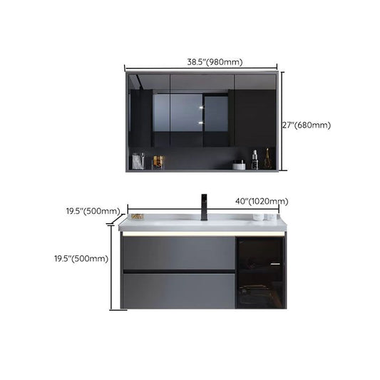 Grey Modern Wall Mounted Standard Open Console with Sink Set Clearhalo 'Bathroom Remodel & Bathroom Fixtures' 'Bathroom Vanities' 'bathroom_vanities' 'Home Improvement' 'home_improvement' 'home_improvement_bathroom_vanities' 1200x1200_deb26b51-5e9f-4ebe-a49a-b07d267542d5