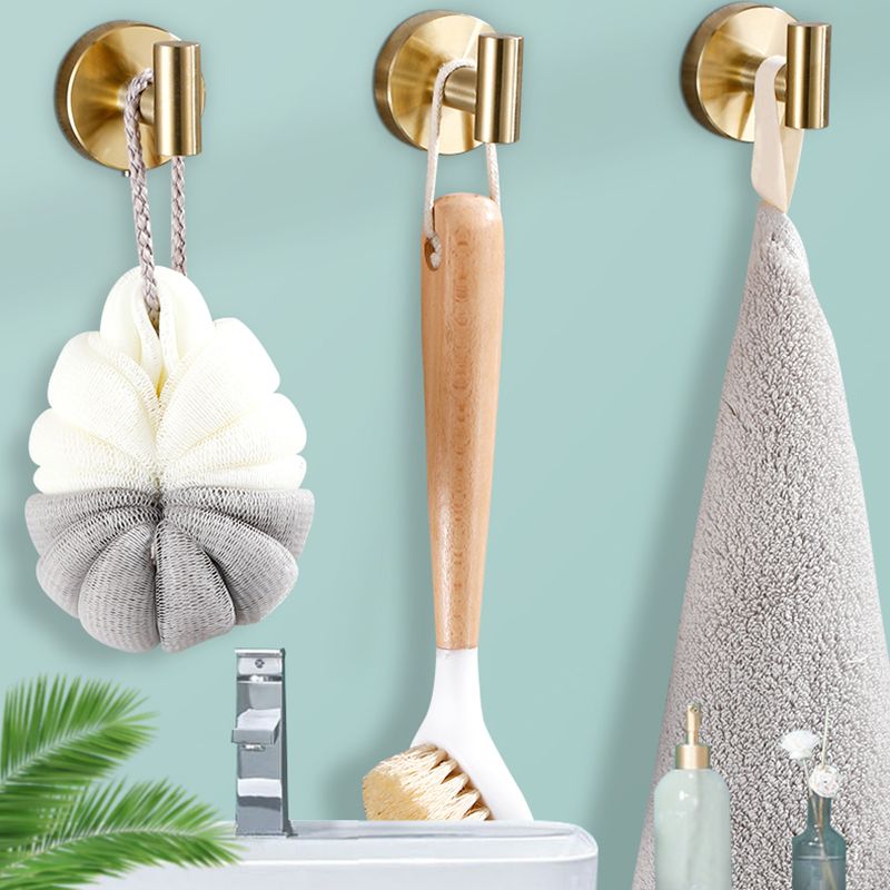 Modern Bathroom Accessory Set Metal Robe Hooks in Polished Chrome/Gold Clearhalo 'Bathroom Hardware Sets' 'Bathroom Hardware' 'Bathroom Remodel & Bathroom Fixtures' 'bathroom_hardware_sets' 'Home Improvement' 'home_improvement' 'home_improvement_bathroom_hardware_sets' 1200x1200_deb88e52-4e84-4b27-b523-1187416ba0bf