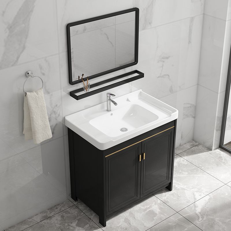Free Standing Vanity Sink Ceramic Sink Drawers Faucet Vanity Set with Mirror Clearhalo 'Bathroom Remodel & Bathroom Fixtures' 'Bathroom Vanities' 'bathroom_vanities' 'Home Improvement' 'home_improvement' 'home_improvement_bathroom_vanities' 1200x1200_debc8062-4660-46f4-9c53-e1a3d5e037f2