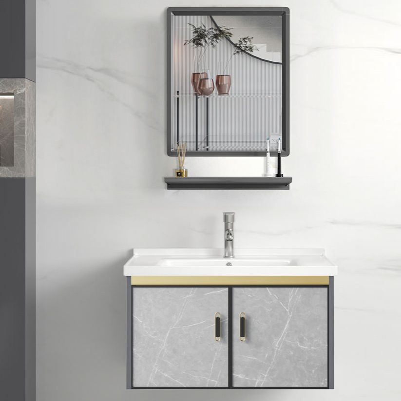 Vanity Sink Rectangular Ceramic Sink Drawer Storage Shelf Vanity Sink Clearhalo 'Bathroom Remodel & Bathroom Fixtures' 'Bathroom Vanities' 'bathroom_vanities' 'Home Improvement' 'home_improvement' 'home_improvement_bathroom_vanities' 1200x1200_debe5b52-869b-4e00-999d-df0c17646c0f