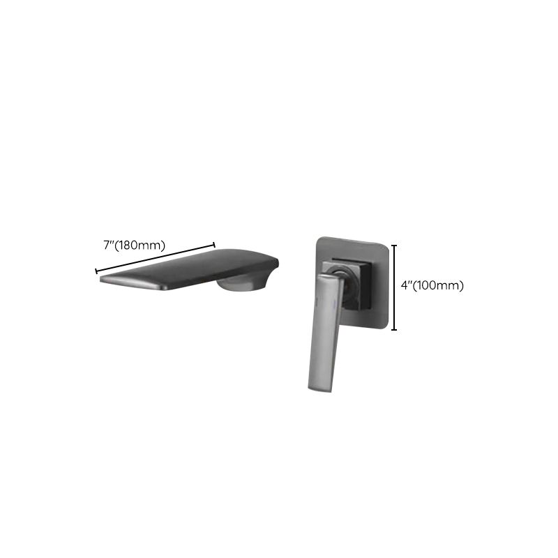 Modern Bathtub Faucet Copper Fixed Lever Handle Wall Mounted Bathroom Faucet Clearhalo 'Bathroom Remodel & Bathroom Fixtures' 'Bathtub Faucets' 'bathtub_faucets' 'Home Improvement' 'home_improvement' 'home_improvement_bathtub_faucets' 1200x1200_dec1b842-0f37-4e1b-9792-93dd789e77e1