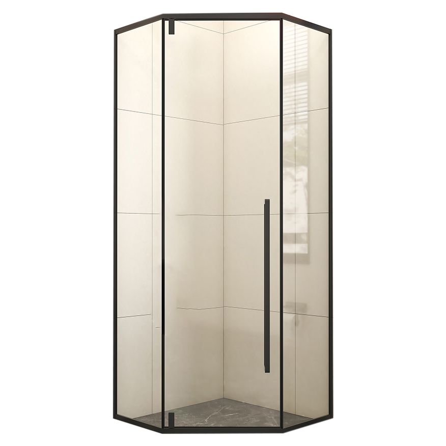 Black Square Shower Enclosure Pivot Tempered Glass Shower Kit Clearhalo 'Bathroom Remodel & Bathroom Fixtures' 'Home Improvement' 'home_improvement' 'home_improvement_shower_stalls_enclosures' 'Shower Stalls & Enclosures' 'shower_stalls_enclosures' 'Showers & Bathtubs' 1200x1200_decbdac3-ecd4-4d08-a786-09f0bcb78907