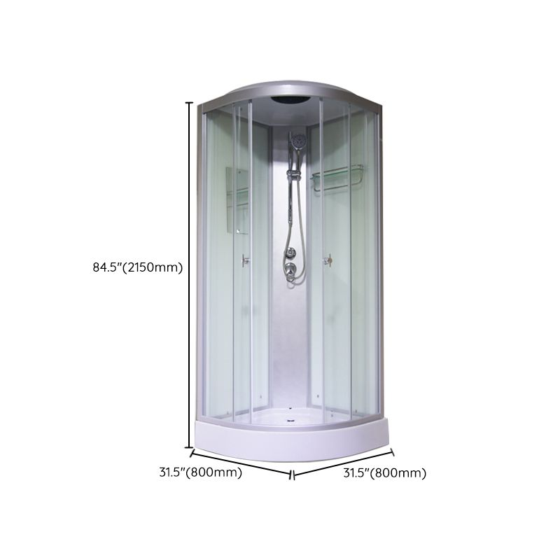 Round Semi-Frameless Shower Stall Corner Tempered Glass Shower Stall Clearhalo 'Bathroom Remodel & Bathroom Fixtures' 'Home Improvement' 'home_improvement' 'home_improvement_shower_stalls_enclosures' 'Shower Stalls & Enclosures' 'shower_stalls_enclosures' 'Showers & Bathtubs' 1200x1200_ded9faa2-d6af-41a9-96f7-e5d3b4e6d236