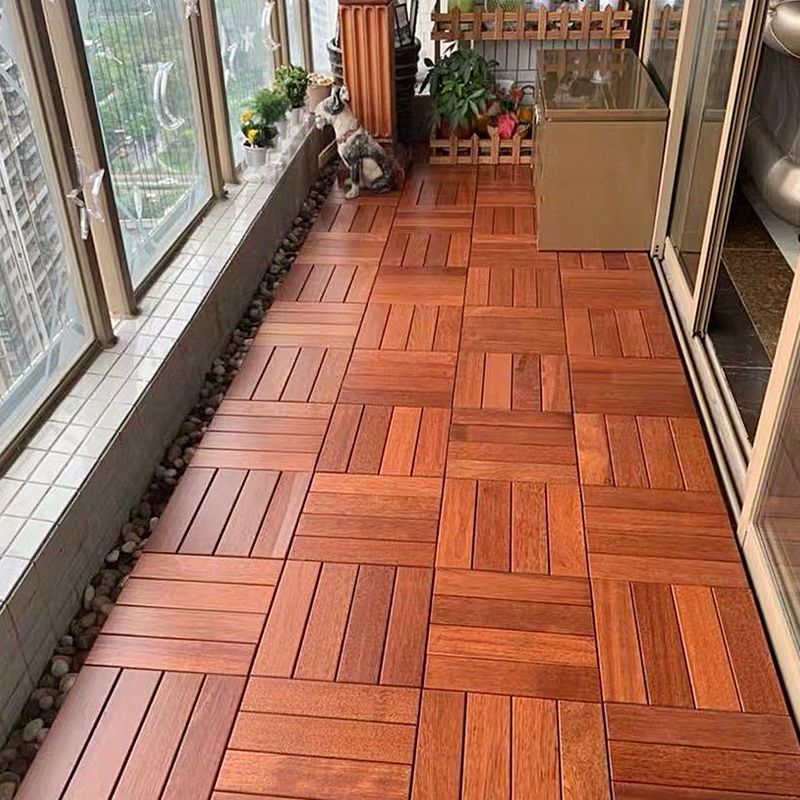 Modern Style Square Wood Flooring Anti-corrosion Outdoor Wood Flooring Clearhalo 'Flooring 'Hardwood Flooring' 'hardwood_flooring' 'Home Improvement' 'home_improvement' 'home_improvement_hardwood_flooring' Walls and Ceiling' 1200x1200_deda9132-6f6b-427f-aa5d-e26a2792874a