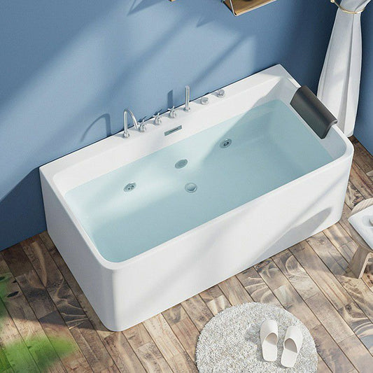 Contemporary Stand Alone Tub with Drain Bathroom White Acrylic Bathtub Clearhalo 'Bathroom Remodel & Bathroom Fixtures' 'Bathtubs' 'Home Improvement' 'home_improvement' 'home_improvement_bathtubs' 'Showers & Bathtubs' 1200x1200_df0eb47f-f7c1-476f-b0e4-1ebaeb88ac32