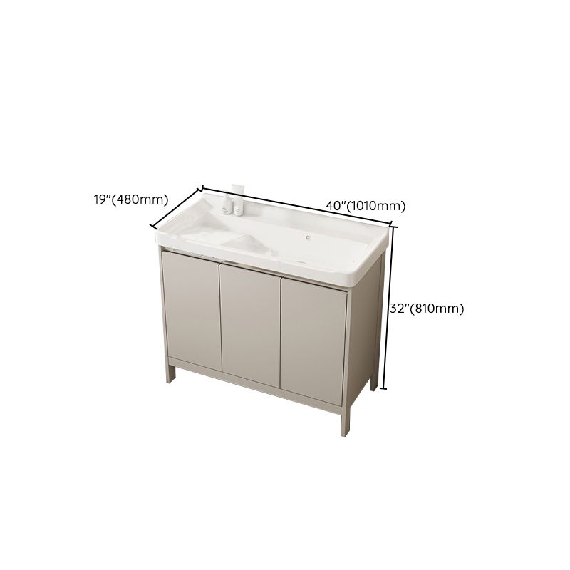 Rectangular Freestanding Bathroom Vanity Modern Gray Single-Sink Vanity Set Clearhalo 'Bathroom Remodel & Bathroom Fixtures' 'Bathroom Vanities' 'bathroom_vanities' 'Home Improvement' 'home_improvement' 'home_improvement_bathroom_vanities' 1200x1200_df195496-633d-464d-b81f-227d9d5f3b7f