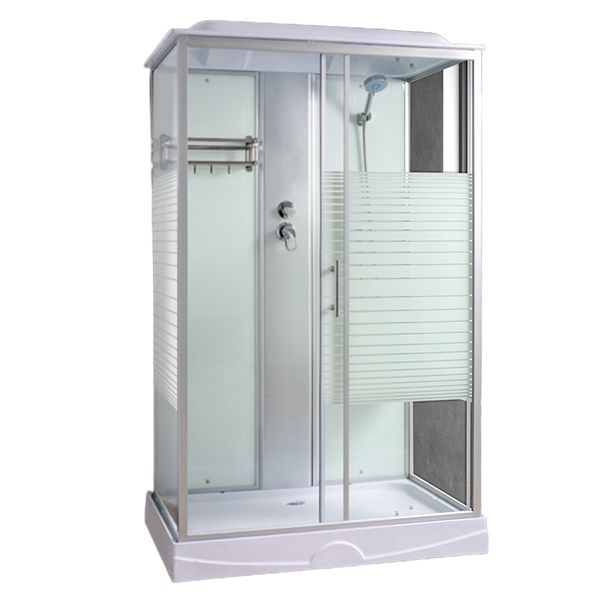 Rectangle Shower Stall Tempered Glass Shower Stall with Towel Bar Clearhalo 'Bathroom Remodel & Bathroom Fixtures' 'Home Improvement' 'home_improvement' 'home_improvement_shower_stalls_enclosures' 'Shower Stalls & Enclosures' 'shower_stalls_enclosures' 'Showers & Bathtubs' 1200x1200_df239370-1349-40e8-9654-189fa1276c49