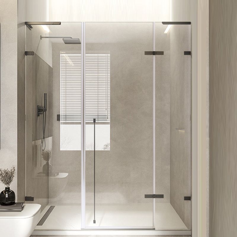 Transparent Glass Shower Door Simple One-line Hinged Shower Bath Door Clearhalo 'Bathroom Remodel & Bathroom Fixtures' 'Home Improvement' 'home_improvement' 'home_improvement_shower_tub_doors' 'Shower and Tub Doors' 'shower_tub_doors' 'Showers & Bathtubs' 1200x1200_df26a391-5e66-48a0-8ae7-03a4f2acc364