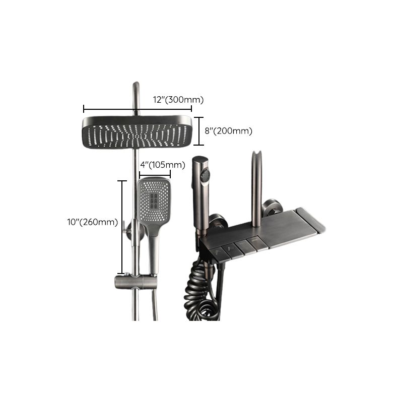 Modern Adjustable Water Flow Square Shower Faucet Shower Hose Shower System on Wall Clearhalo 'Bathroom Remodel & Bathroom Fixtures' 'Home Improvement' 'home_improvement' 'home_improvement_shower_faucets' 'Shower Faucets & Systems' 'shower_faucets' 'Showers & Bathtubs Plumbing' 'Showers & Bathtubs' 1200x1200_df2dceb2-1982-4dfd-b124-e921396d2a75