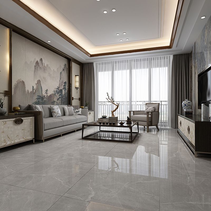 Simple Square Tile Porcelain Marble Pattern Polished Floor and Wall Tile Clearhalo 'Floor Tiles & Wall Tiles' 'floor_tiles_wall_tiles' 'Flooring 'Home Improvement' 'home_improvement' 'home_improvement_floor_tiles_wall_tiles' Walls and Ceiling' 1200x1200_df340321-efa4-44e0-9476-082941833de8