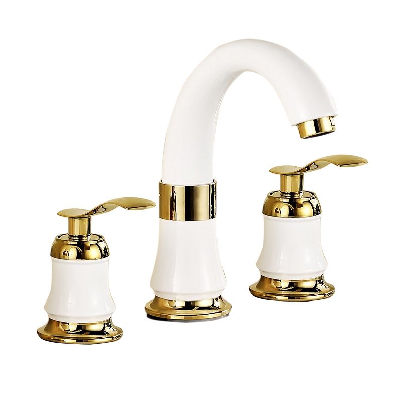Luxury Rotatable Widespread Sink Faucet Circular Lever Handle Faucet with Water Hose Clearhalo 'Bathroom Remodel & Bathroom Fixtures' 'Bathroom Sink Faucets' 'Bathroom Sinks & Faucet Components' 'bathroom_sink_faucets' 'Home Improvement' 'home_improvement' 'home_improvement_bathroom_sink_faucets' 1200x1200_df4dc1f2-944d-4eea-86e0-4bc2a503d0be