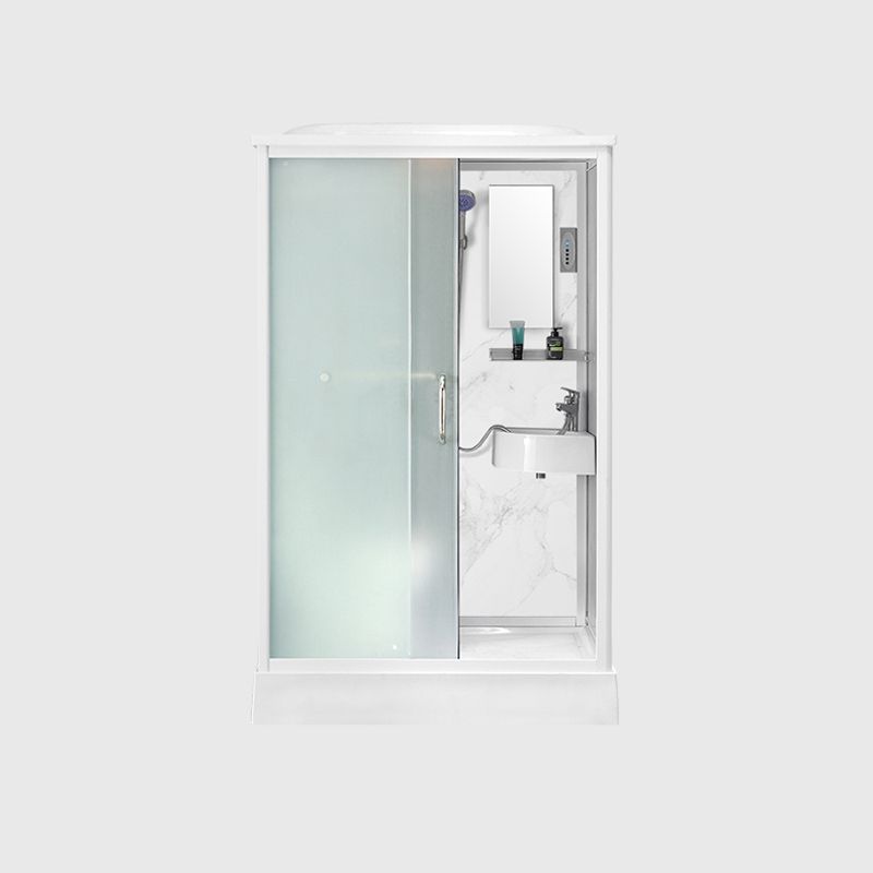 Framed Tempered Glass Shower kit with Base Included Framed Shower Stall in White Clearhalo 'Bathroom Remodel & Bathroom Fixtures' 'Home Improvement' 'home_improvement' 'home_improvement_shower_stalls_enclosures' 'Shower Stalls & Enclosures' 'shower_stalls_enclosures' 'Showers & Bathtubs' 1200x1200_df676fd3-2eeb-4f7e-8f07-43cfd6fb4107