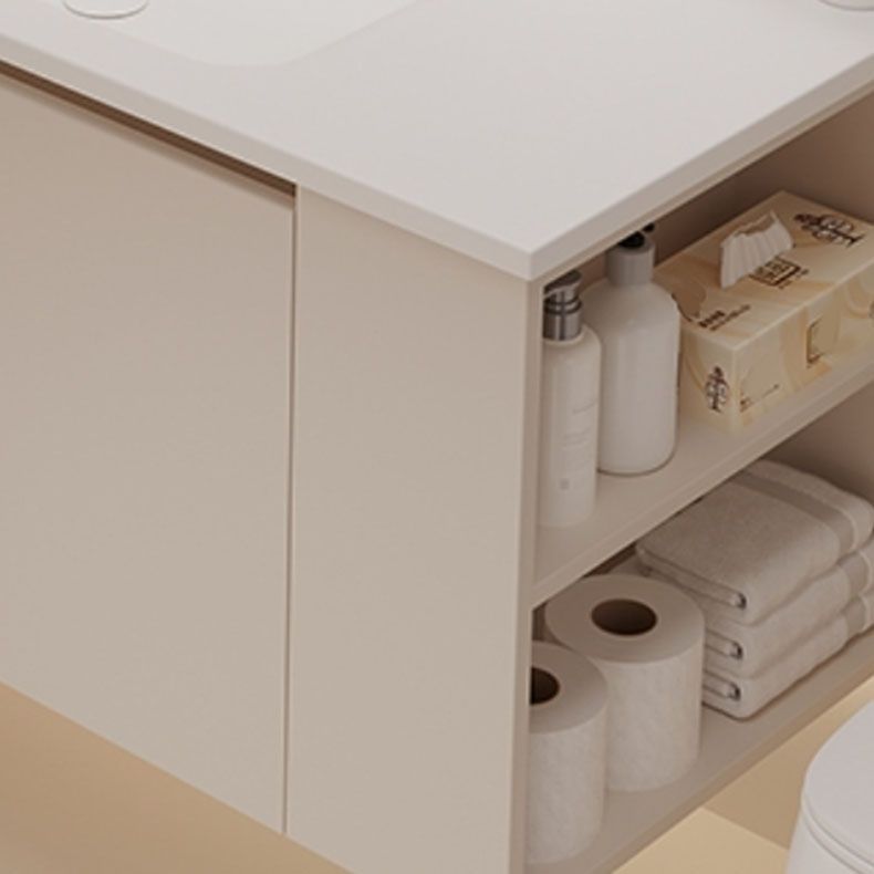 White Wood Wall Mounted Standard Modern Open Console with Sink Set Clearhalo 'Bathroom Remodel & Bathroom Fixtures' 'Bathroom Vanities' 'bathroom_vanities' 'Home Improvement' 'home_improvement' 'home_improvement_bathroom_vanities' 1200x1200_df6bd7c8-6300-4066-836c-ad439b546ae2