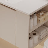 White Wood Wall Mounted Standard Modern Open Console with Sink Set Clearhalo 'Bathroom Remodel & Bathroom Fixtures' 'Bathroom Vanities' 'bathroom_vanities' 'Home Improvement' 'home_improvement' 'home_improvement_bathroom_vanities' 1200x1200_df6bd7c8-6300-4066-836c-ad439b546ae2