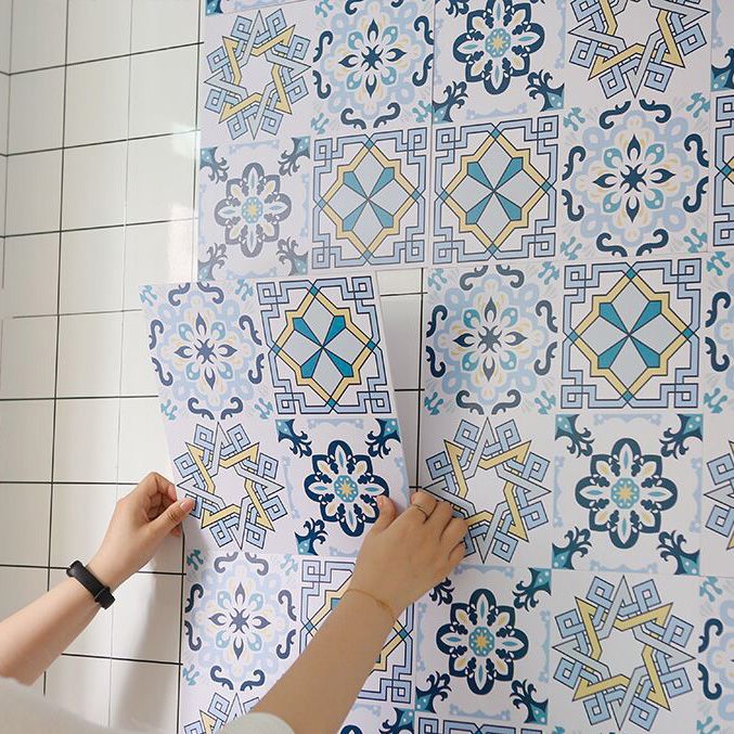 Mosaic Tile Wallpaper Contemporary Plastic Wallpaper with Square Shape Clearhalo 'Flooring 'Home Improvement' 'home_improvement' 'home_improvement_peel_stick_blacksplash' 'Peel & Stick Backsplash Tile' 'peel_stick_blacksplash' 'Walls & Ceilings' Walls and Ceiling' 1200x1200_df706801-437b-4865-870e-b701035ded64