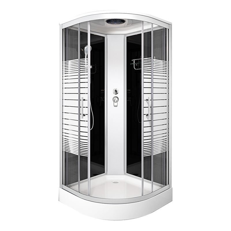 Rounded Double Sliding Shower Stall Striped Tempered Glass Shower Stall Clearhalo 'Bathroom Remodel & Bathroom Fixtures' 'Home Improvement' 'home_improvement' 'home_improvement_shower_stalls_enclosures' 'Shower Stalls & Enclosures' 'shower_stalls_enclosures' 'Showers & Bathtubs' 1200x1200_df755661-c128-43eb-86a4-8d889ae2dccc