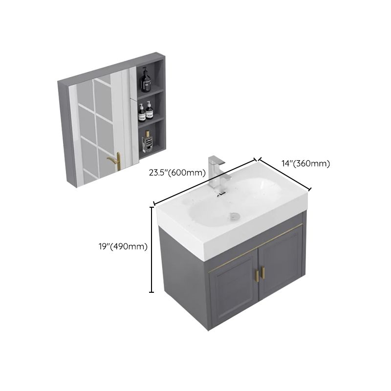 Modern Single Bath Vanity Wall Mount Ceramic Top Bathroom Vanity Clearhalo 'Bathroom Remodel & Bathroom Fixtures' 'Bathroom Vanities' 'bathroom_vanities' 'Home Improvement' 'home_improvement' 'home_improvement_bathroom_vanities' 1200x1200_df776865-ee64-4b1c-9fb9-4fbee58ef7a1