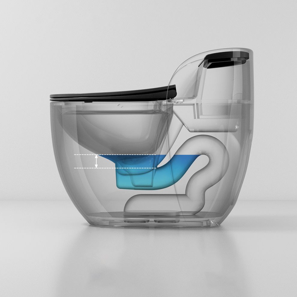 Modern Flush Toilet Ceramic Round-Front One-Piece Toilet with Slow Close Seat Clearhalo 'Bathroom Remodel & Bathroom Fixtures' 'Home Improvement' 'home_improvement' 'home_improvement_toilets' 'Toilets & Bidets' 'Toilets' 1200x1200_df7aa775-776c-4a82-98f8-f53164de74fb