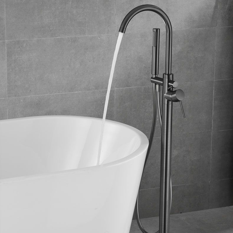 Contemporary Style Freestanding Faucet Copper Floor Mounted Freestanding Faucet Clearhalo 'Bathroom Remodel & Bathroom Fixtures' 'Bathtub Faucets' 'bathtub_faucets' 'Home Improvement' 'home_improvement' 'home_improvement_bathtub_faucets' 1200x1200_df9dcacb-5796-474a-b752-8e0cd10e6661