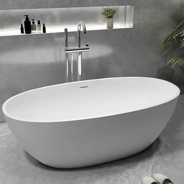 Soaking Freestanding Bath Tub Antique Finish Oval Modern Bathtub (Faucet not Included) Clearhalo 'Bathroom Remodel & Bathroom Fixtures' 'Bathtubs' 'Home Improvement' 'home_improvement' 'home_improvement_bathtubs' 'Showers & Bathtubs' 1200x1200_dfa011d3-cdf9-465a-be24-c64fe4f4a2db