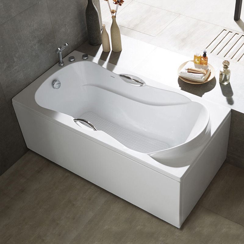 Acrylic Bath Soaking Back to Wall Bathtub in White , 29.53-inch Tall Clearhalo 'Bathroom Remodel & Bathroom Fixtures' 'Bathtubs' 'Home Improvement' 'home_improvement' 'home_improvement_bathtubs' 'Showers & Bathtubs' 1200x1200_dfab7335-c1df-4327-99f3-f98b62aa0e8f