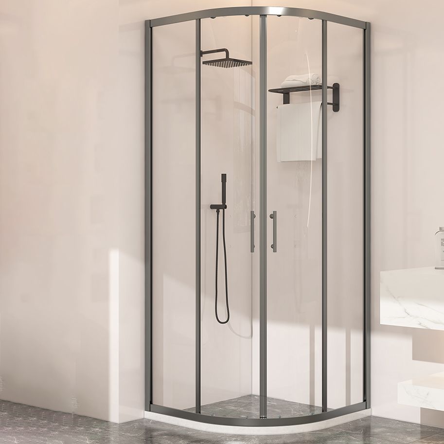 Round Shower Stall Clear Tempered Glass Shower Stall with Fixed Panel Clearhalo 'Bathroom Remodel & Bathroom Fixtures' 'Home Improvement' 'home_improvement' 'home_improvement_shower_stalls_enclosures' 'Shower Stalls & Enclosures' 'shower_stalls_enclosures' 'Showers & Bathtubs' 1200x1200_dfbbce77-9e38-4f43-9e2c-01c6e70a263c