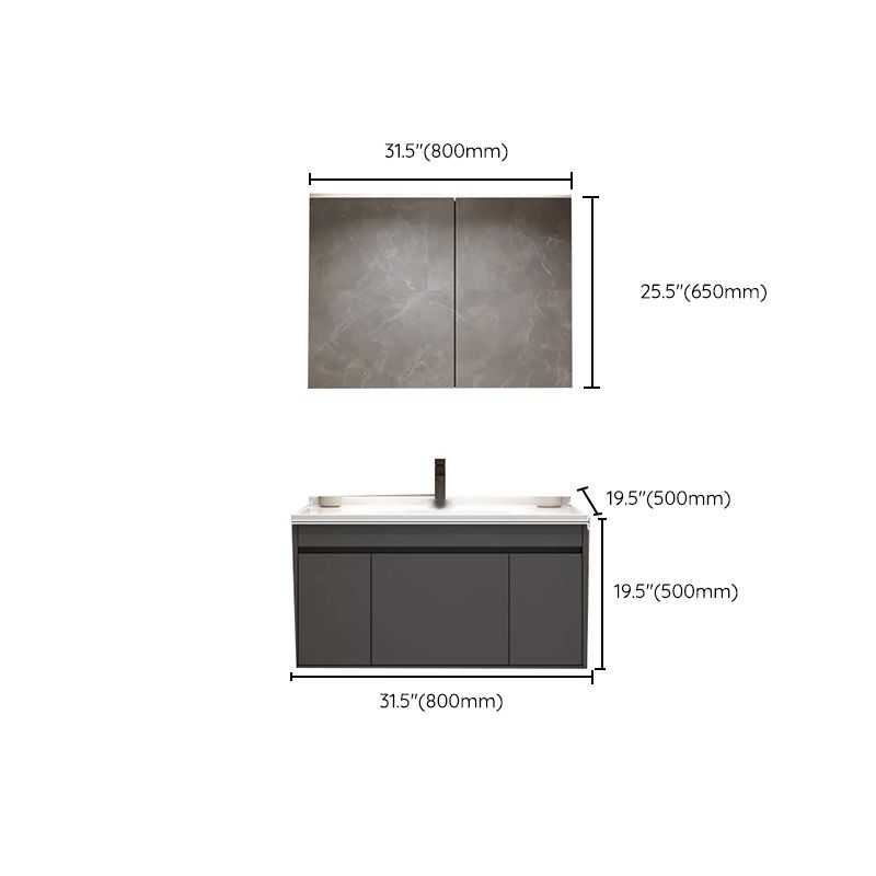 Wall Mount Bathroom Vanity Modern Bathroom Vanity Set with Mirror Clearhalo 'Bathroom Remodel & Bathroom Fixtures' 'Bathroom Vanities' 'bathroom_vanities' 'Home Improvement' 'home_improvement' 'home_improvement_bathroom_vanities' 1200x1200_dfc865a4-c13b-49eb-960b-d7ff3bc9d5fc