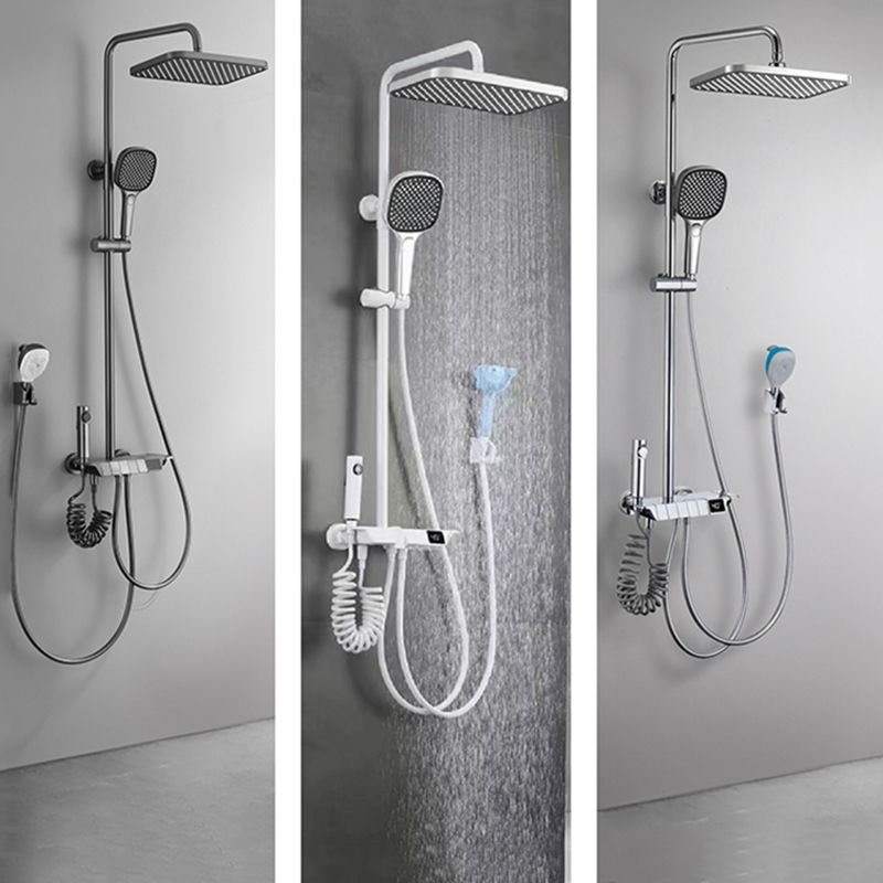 Contemporary Shower System Dual Shower Head Slide Bar Thermostatic Wall Mounted Shower Set Clearhalo 'Bathroom Remodel & Bathroom Fixtures' 'Home Improvement' 'home_improvement' 'home_improvement_shower_faucets' 'Shower Faucets & Systems' 'shower_faucets' 'Showers & Bathtubs Plumbing' 'Showers & Bathtubs' 1200x1200_dfdc3ee1-3112-4bb9-9d1e-6fbcc00dbd14
