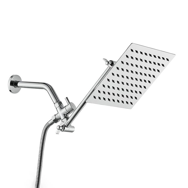 Silver Square Fixed Shower Head Modern Style Wall-Mount Showerhead Clearhalo 'Bathroom Remodel & Bathroom Fixtures' 'Home Improvement' 'home_improvement' 'home_improvement_shower_heads' 'Shower Heads' 'shower_heads' 'Showers & Bathtubs Plumbing' 'Showers & Bathtubs' 1200x1200_dfe934d1-932d-44c2-bd06-a750ee01b269