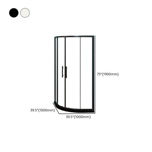 Silver and Black Shower Enclosure Clear Tempered Glass Shower Stall Clearhalo 'Bathroom Remodel & Bathroom Fixtures' 'Home Improvement' 'home_improvement' 'home_improvement_shower_stalls_enclosures' 'Shower Stalls & Enclosures' 'shower_stalls_enclosures' 'Showers & Bathtubs' 1200x1200_dfe9c5c7-629e-460e-8a2c-fdcdad1ff5af