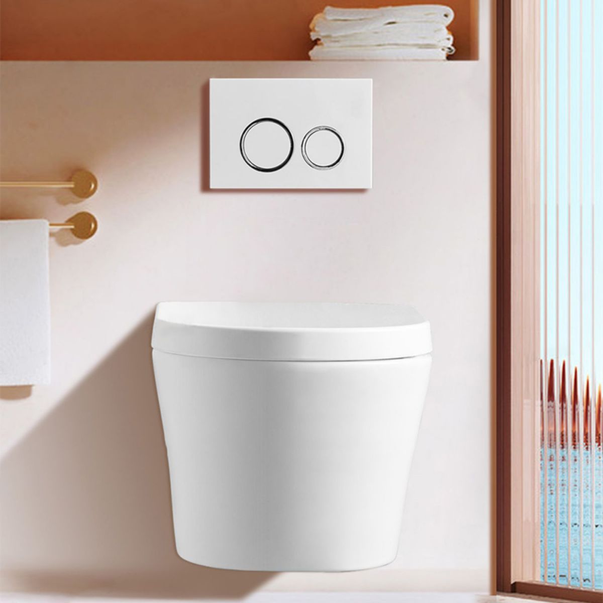 Contemporary Toilet Bowl One Piece Toilet Wall Mount Porcelain Flush Toilet Clearhalo 'Bathroom Remodel & Bathroom Fixtures' 'Home Improvement' 'home_improvement' 'home_improvement_toilets' 'Toilets & Bidets' 'Toilets' 1200x1200_dfff2725-e1c9-42d8-a105-09c334ed897f