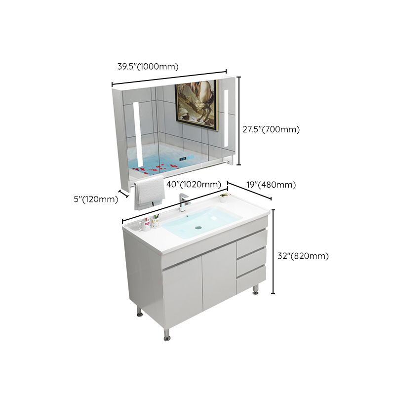 Modern Bathroom Vanity Sink Drawers Rectangular Faucet Mirror Bathroom Vanity Set Clearhalo 'Bathroom Remodel & Bathroom Fixtures' 'Bathroom Vanities' 'bathroom_vanities' 'Home Improvement' 'home_improvement' 'home_improvement_bathroom_vanities' 1200x1200_e020f202-1969-4e71-9464-d9cb662e1b30