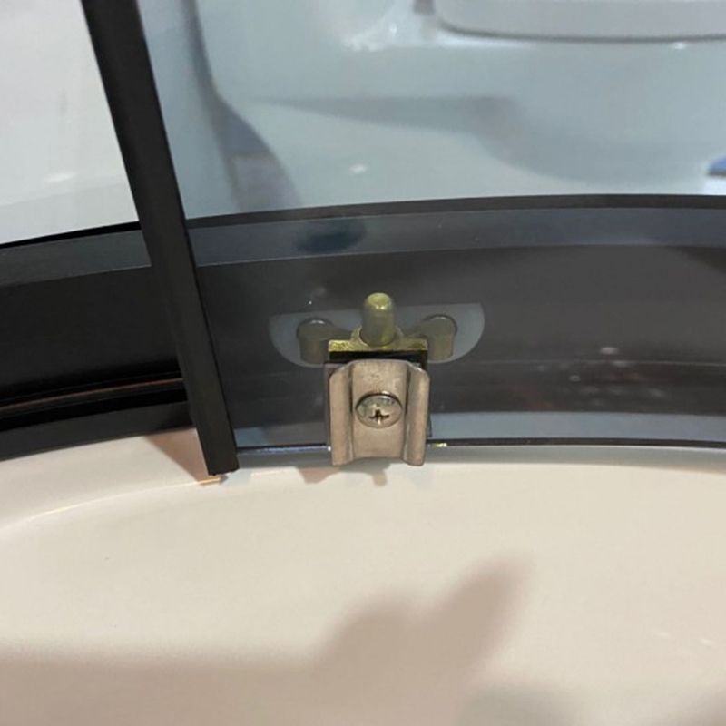 Framed Tub & Shower Kit Single Sliding Rounded Tinted Tub & Shower Kit Clearhalo 'Bathroom Remodel & Bathroom Fixtures' 'Home Improvement' 'home_improvement' 'home_improvement_shower_stalls_enclosures' 'Shower Stalls & Enclosures' 'shower_stalls_enclosures' 'Showers & Bathtubs' 1200x1200_e02c40ac-5a49-4b2e-a1c8-4a01f95a0a8f