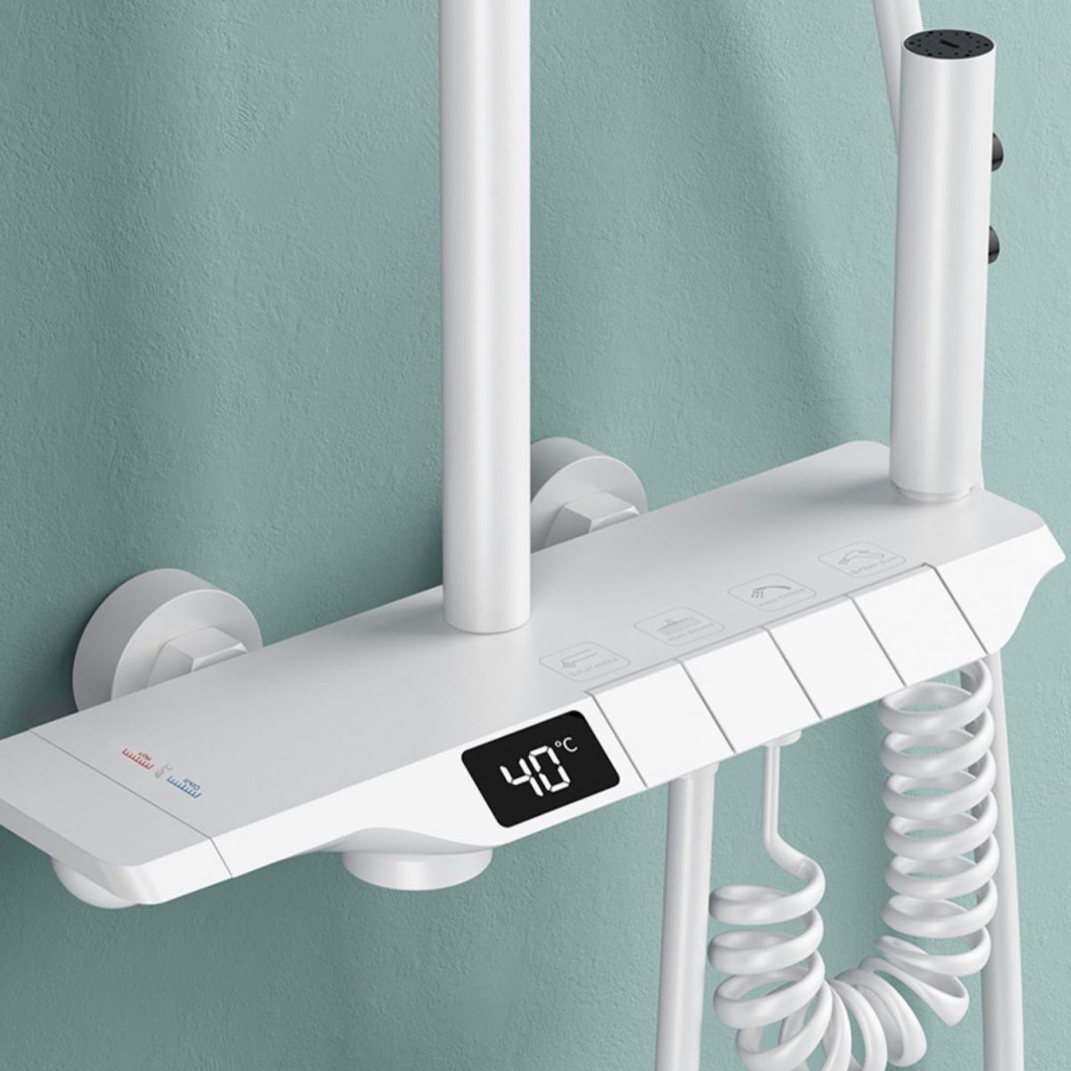 Adjustable Spray Pattern Shower System with Thermostatic Brass Wall Mounted Shower Combo Clearhalo 'Bathroom Remodel & Bathroom Fixtures' 'Home Improvement' 'home_improvement' 'home_improvement_shower_faucets' 'Shower Faucets & Systems' 'shower_faucets' 'Showers & Bathtubs Plumbing' 'Showers & Bathtubs' 1200x1200_e054ae3e-e8b4-461c-94c6-1603b287c4e2