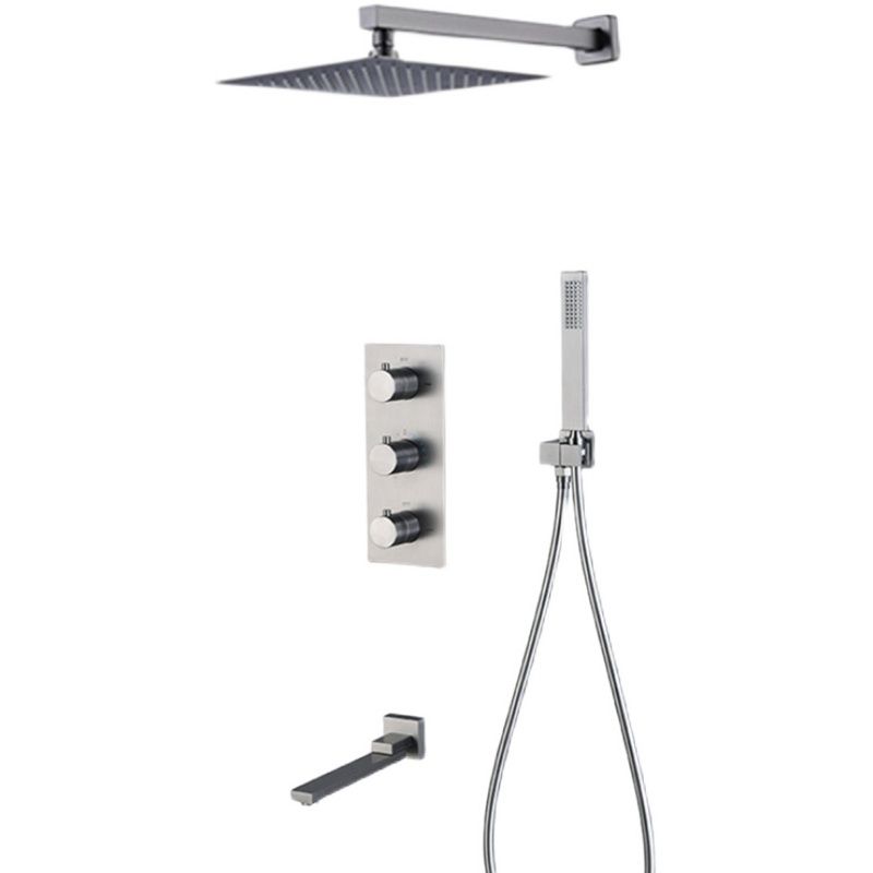 Modern Shower System Ceiling Mounted Square Dual Shower Head Shower Set Clearhalo 'Bathroom Remodel & Bathroom Fixtures' 'Home Improvement' 'home_improvement' 'home_improvement_shower_faucets' 'Shower Faucets & Systems' 'shower_faucets' 'Showers & Bathtubs Plumbing' 'Showers & Bathtubs' 1200x1200_e0689c7f-ebae-4b9f-956a-1c85359e7117
