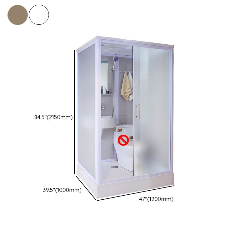 White Framed Frosted Rectangle Shower Stall with Base and Fixed Panel Clearhalo 'Bathroom Remodel & Bathroom Fixtures' 'Home Improvement' 'home_improvement' 'home_improvement_shower_stalls_enclosures' 'Shower Stalls & Enclosures' 'shower_stalls_enclosures' 'Showers & Bathtubs' 1200x1200_e06d0906-21de-4143-915d-2ab6764d8091