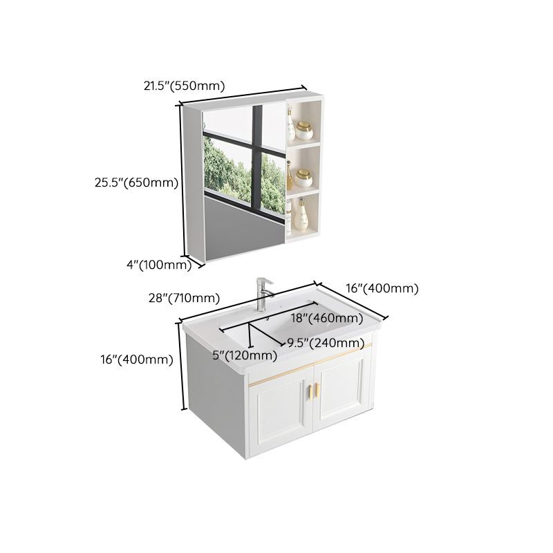 Glam White Sink Vanity Wooden Single Sink Vanity Set for Bathroom Clearhalo 'Bathroom Remodel & Bathroom Fixtures' 'Bathroom Vanities' 'bathroom_vanities' 'Home Improvement' 'home_improvement' 'home_improvement_bathroom_vanities' 1200x1200_e079f243-621c-4e74-bc5a-9770f68feba5