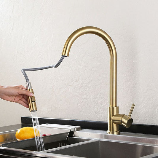 Modern Pull down Sprayer Water Filler One Handle High Arch Kitchen Faucet Clearhalo 'Home Improvement' 'home_improvement' 'home_improvement_kitchen_faucets' 'Kitchen Faucets' 'Kitchen Remodel & Kitchen Fixtures' 'Kitchen Sinks & Faucet Components' 'kitchen_faucets' 1200x1200_e07e6fa1-57d3-4a5b-836b-0fa385398872