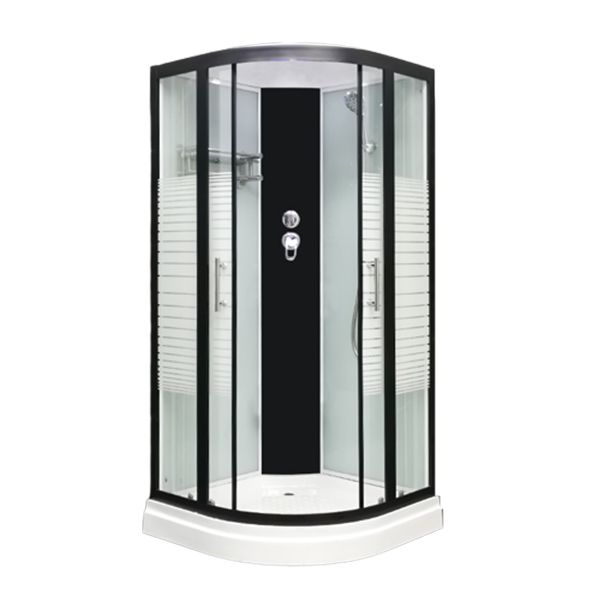 Round Easy Clean Glass Shower Stall Framed Double Sliding Shower Stall Clearhalo 'Bathroom Remodel & Bathroom Fixtures' 'Home Improvement' 'home_improvement' 'home_improvement_shower_stalls_enclosures' 'Shower Stalls & Enclosures' 'shower_stalls_enclosures' 'Showers & Bathtubs' 1200x1200_e098d2dd-5e65-4e33-b8ff-0905067e6b89