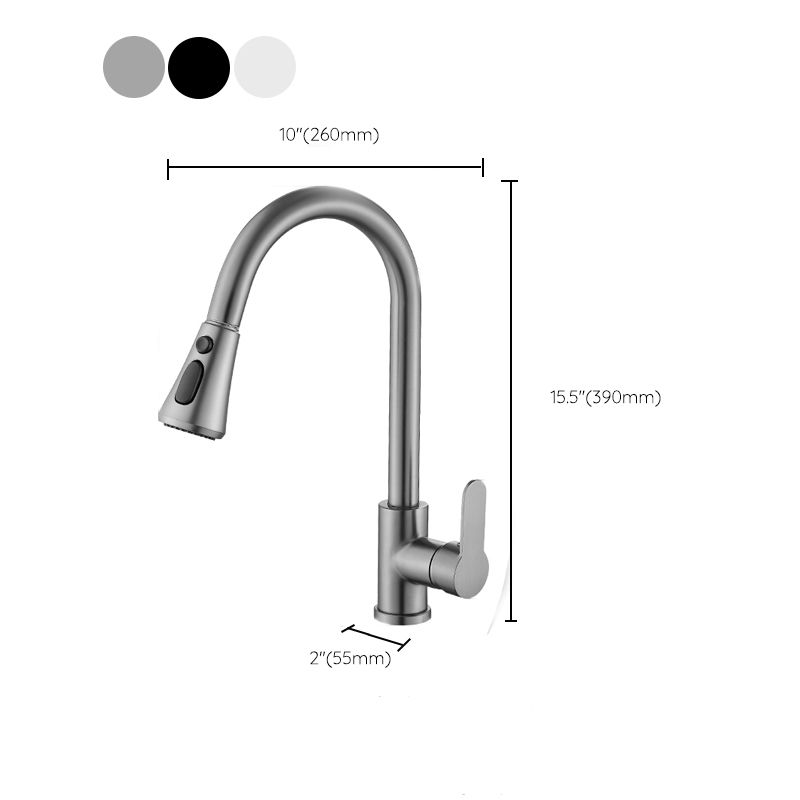 Modern Pull down Kitchen Faucet Sprayer with Handle and Supply Lines Bar Faucet Clearhalo 'Home Improvement' 'home_improvement' 'home_improvement_kitchen_faucets' 'Kitchen Faucets' 'Kitchen Remodel & Kitchen Fixtures' 'Kitchen Sinks & Faucet Components' 'kitchen_faucets' 1200x1200_e09ebcb0-04da-410f-9dfa-1fe8666fd6c0